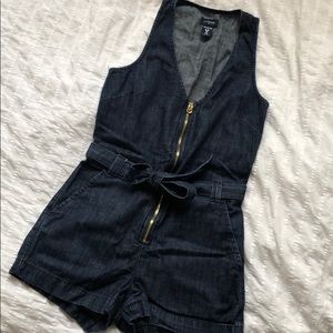 👖True Religion Cotton Denim Romper Shorts Sz 26